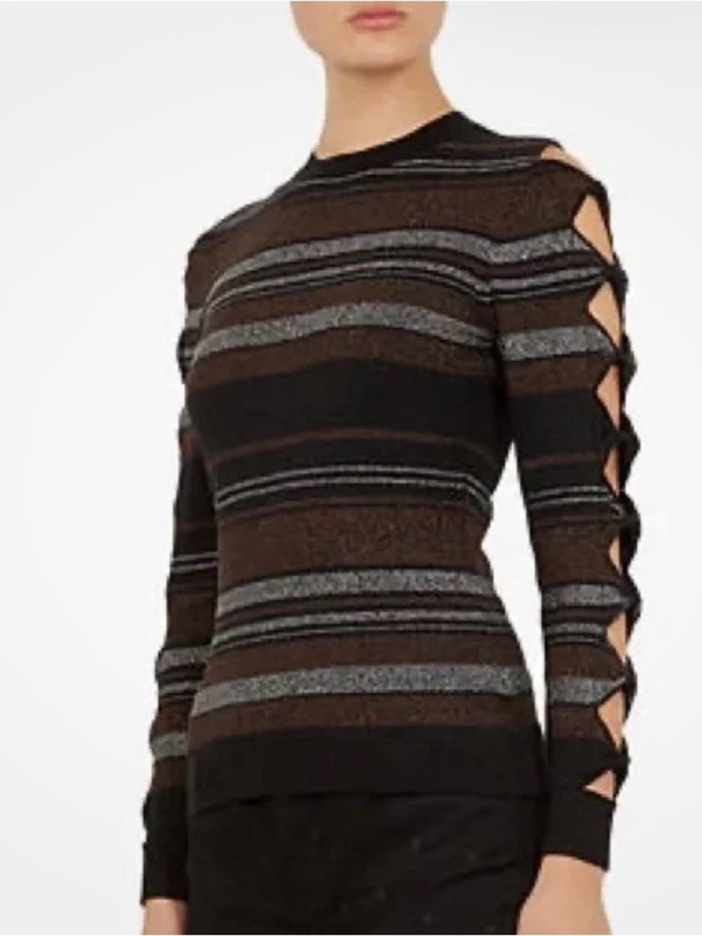 Ted Baker Jelinaa Striped Bow Sleeve Long Sleeve Top, Size 5 (US 12), NWOT